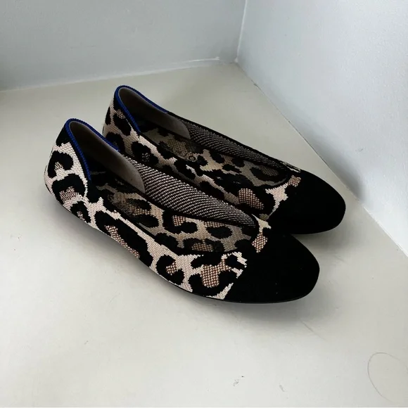 Rothy’s Square Desert Cat Leopard Print Ballet Flats - Picture 2 of 7